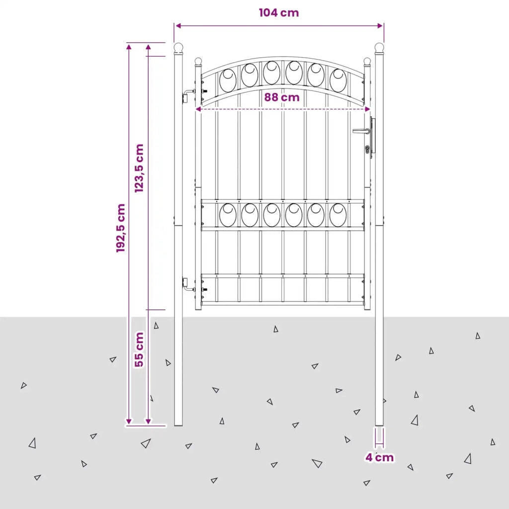 Cancelli per recinzione EMMEN 104 x 123,5 cm Bloccabile 146371