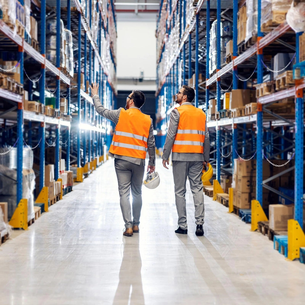 Catena in plastica, 10 metri, blu/bianca, per delimitazioni e deviazioni del traffico