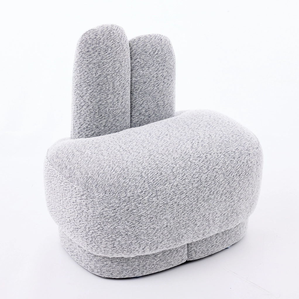 Pouf coniglio 54 x 41;5 x 54 cm grigio chiaro; seduta extra; struttura in legno; 120 kg