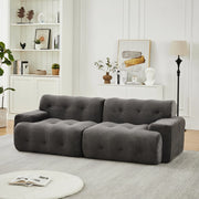 Divano 2 posti in ciniglia grigio, 224 cm, senza montaggio