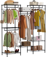 Stand Appendiabiti Guardaroba 171x45x190 cm con 4 Aste e 8 Ripiani Portata 200 kg