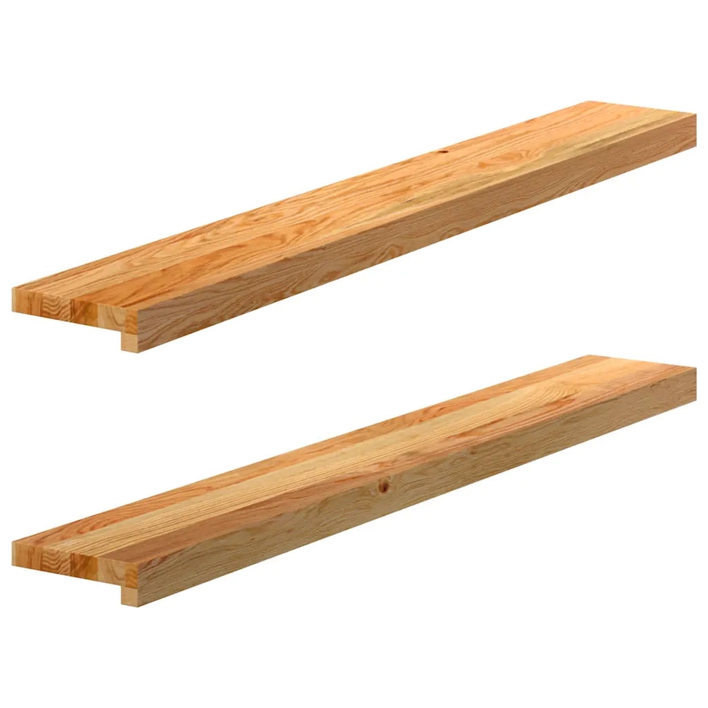 Davanzali 2 pz Marrone Chiaro 110x15x2 cm Legno Massello Rovere 4009129