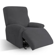 Copripoltrona elasticizzato, set da 4 pezzi, colore grigio scuro, per poltrone relax
