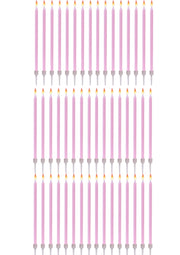 Candeline per torte di compleanno con supporti, 48 pezzi, rosa, 12 cm