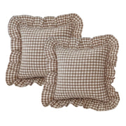 Set di 2 federe per cuscini a quadretti con volant, 45x45 cm