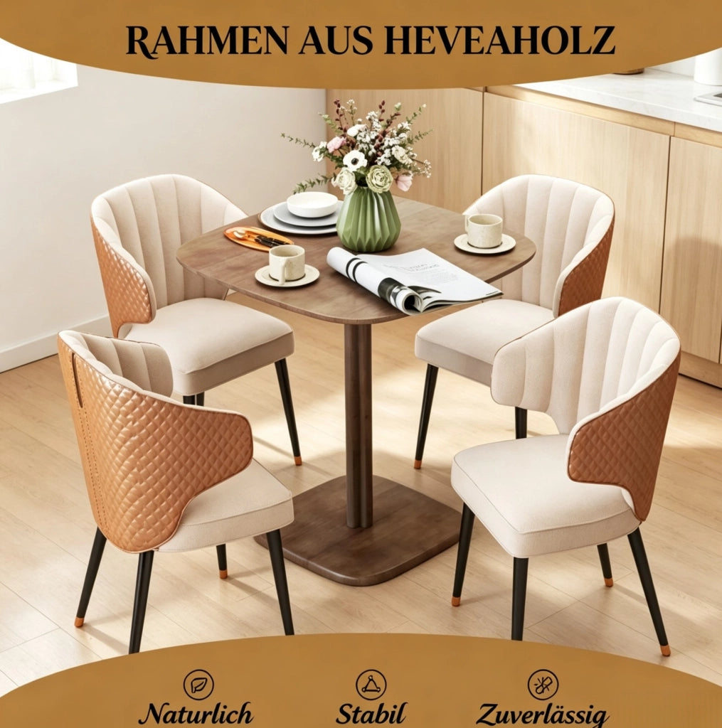 Tavolo da pranzo quadrato in legno di hevea marrone, 70 x 70 x 75 cm