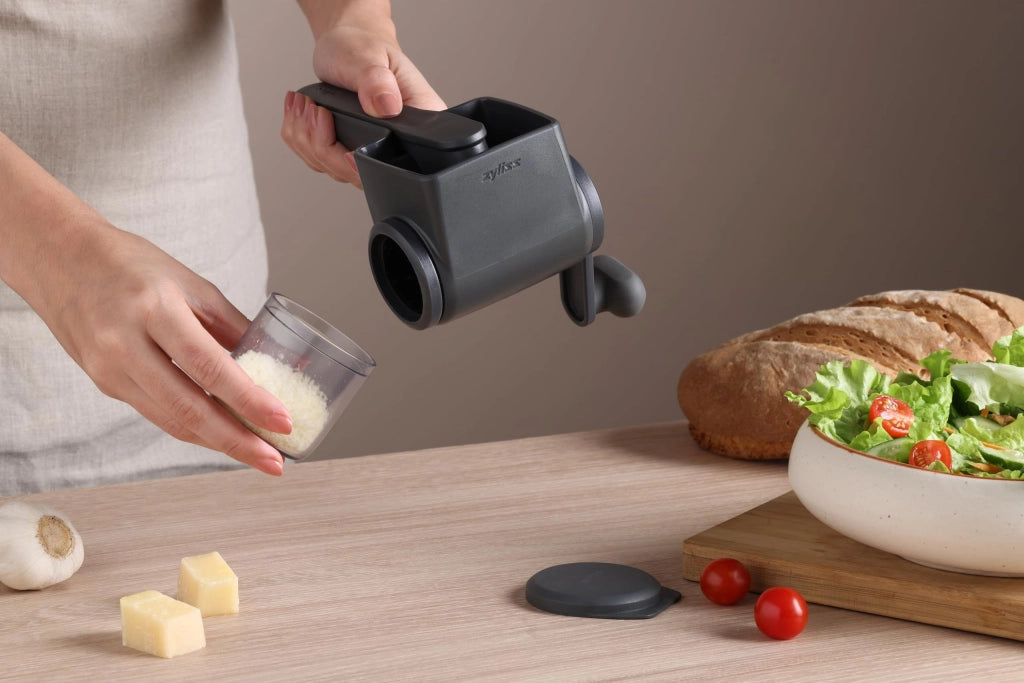 Grattugia per formaggio, manuale, con supporto, in acciaio inossidabile, 1 pezzo