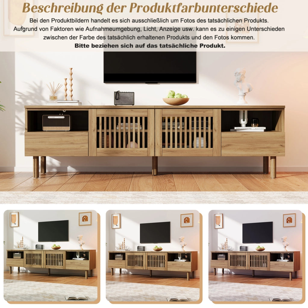 Mobile TV 180 cm in MDF effetto legno con 2 ante e 2 cassetti