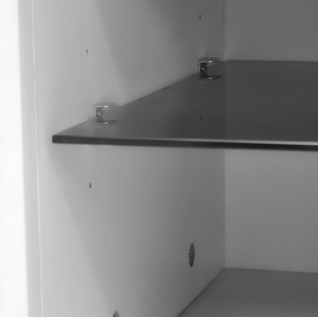 Mobile TV moderno bianco con ante push-to-open, 180x40x41,5 cm, in PB e MDF
