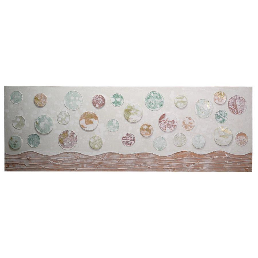 Quadro dipinto sfere cm50x150x3