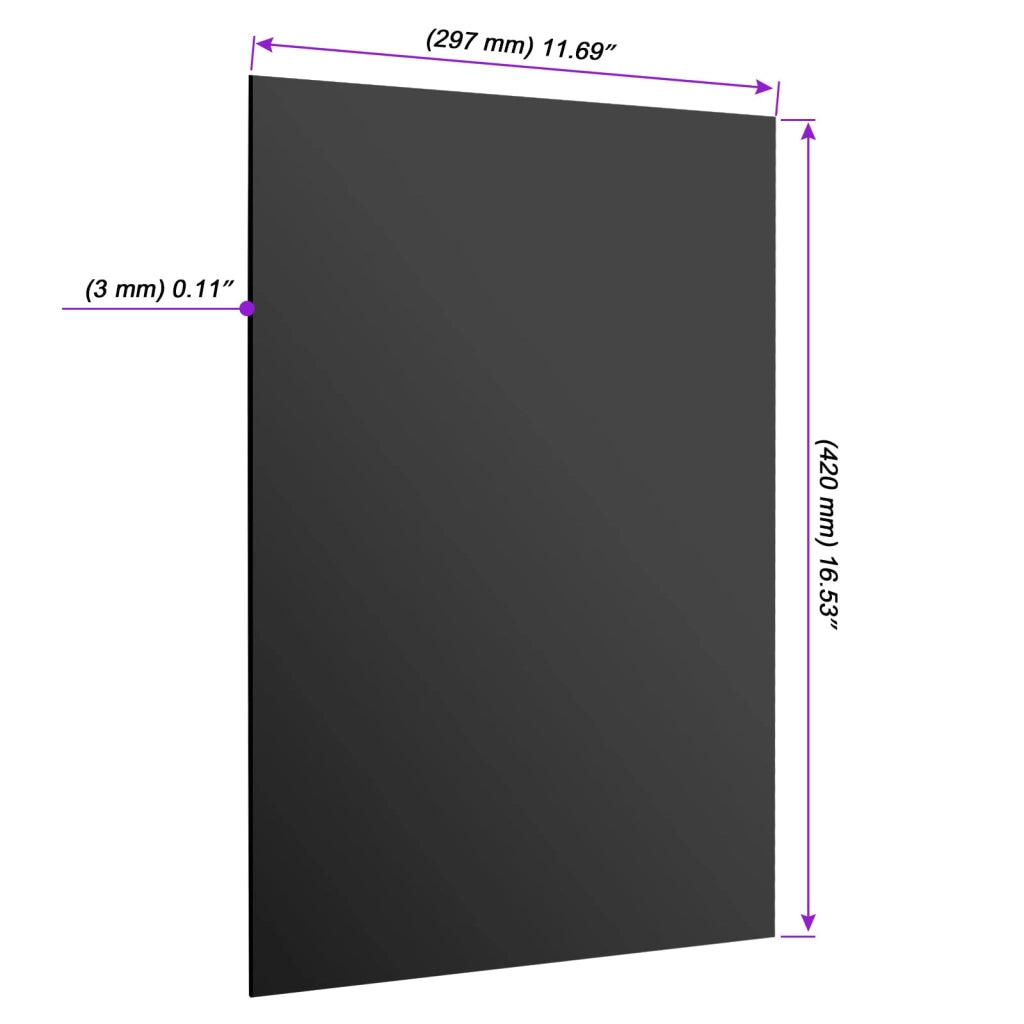 2 lastre in acrilico nero, formato A3, spessore 3 mm, ideali per progetti e display
