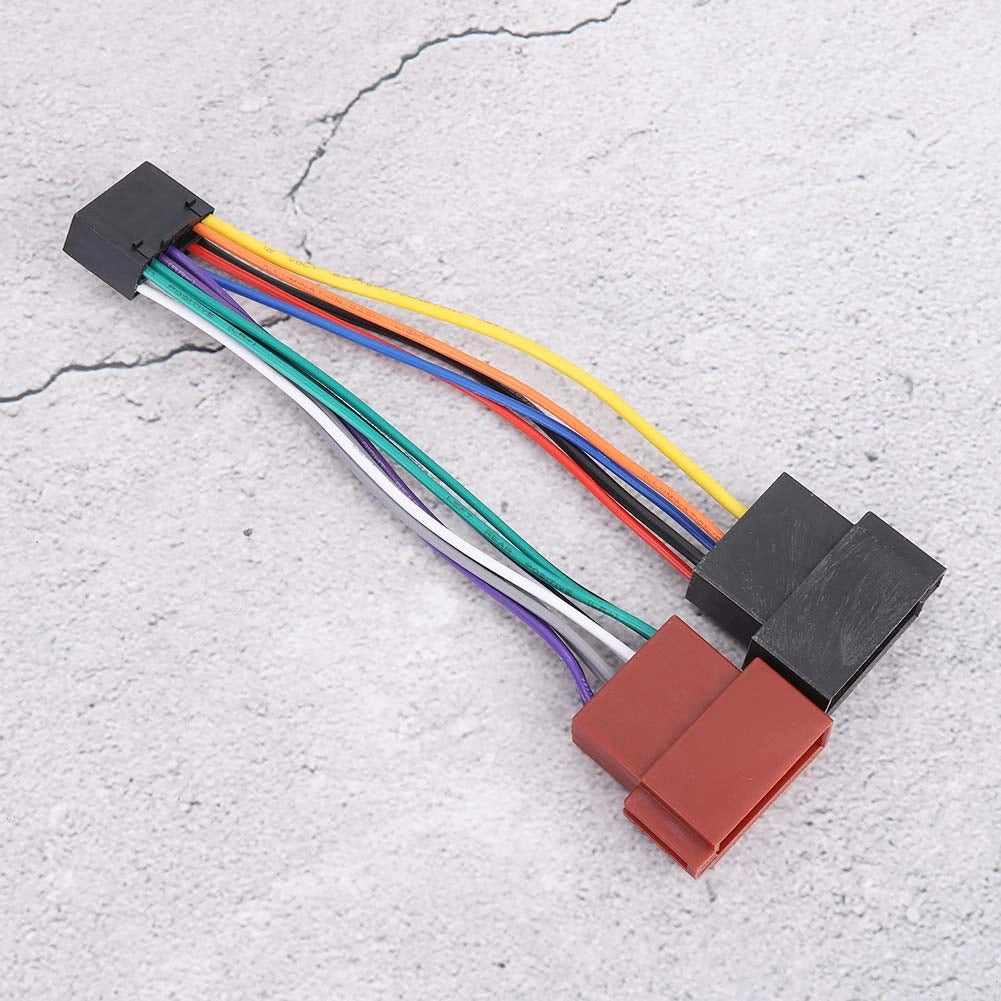 Adattatore per cablaggi ISO, da 16 pin a ISO, in plastica ABS, per autoradio