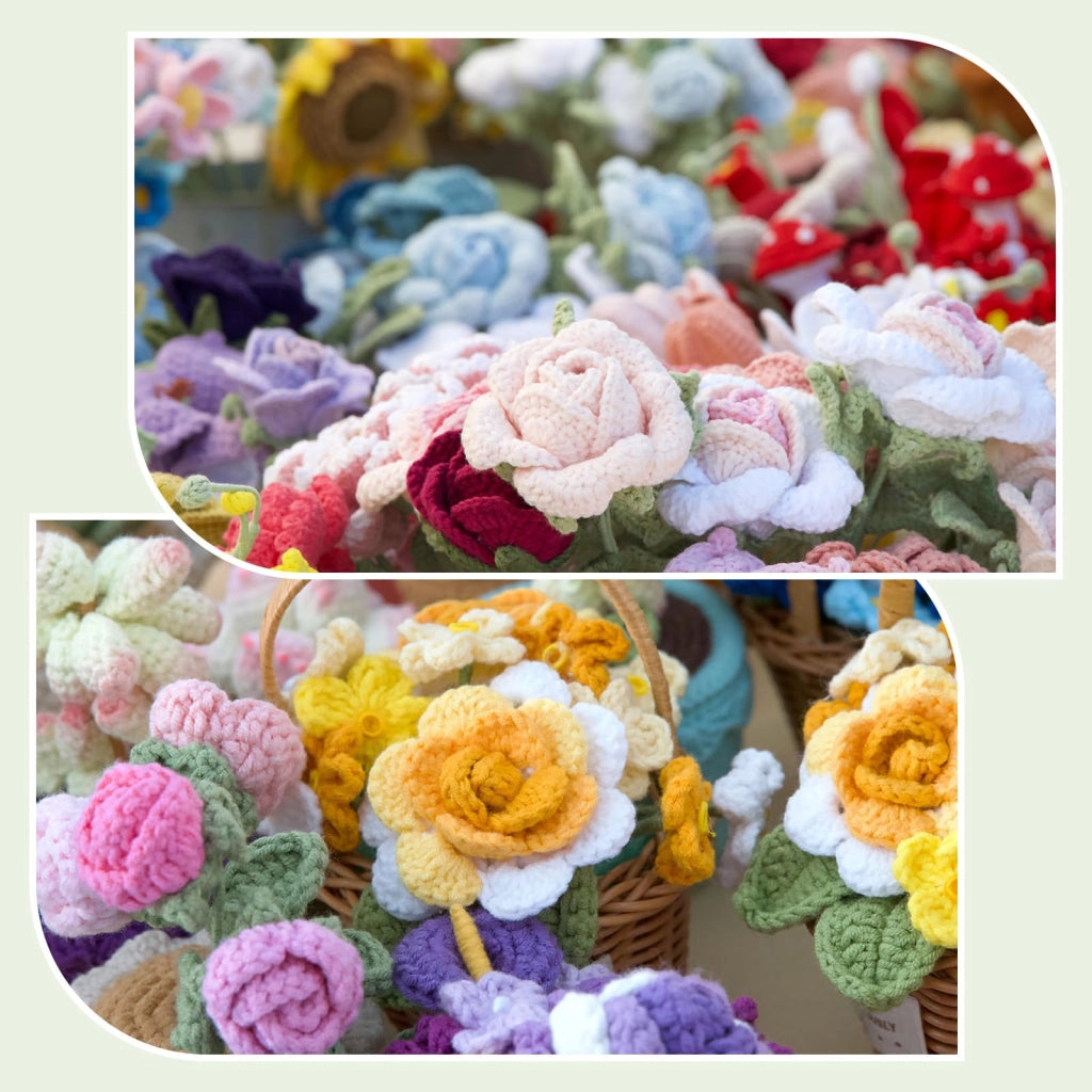 Fiori all'uncinetto, neri, 10 pezzi – rose artificiali