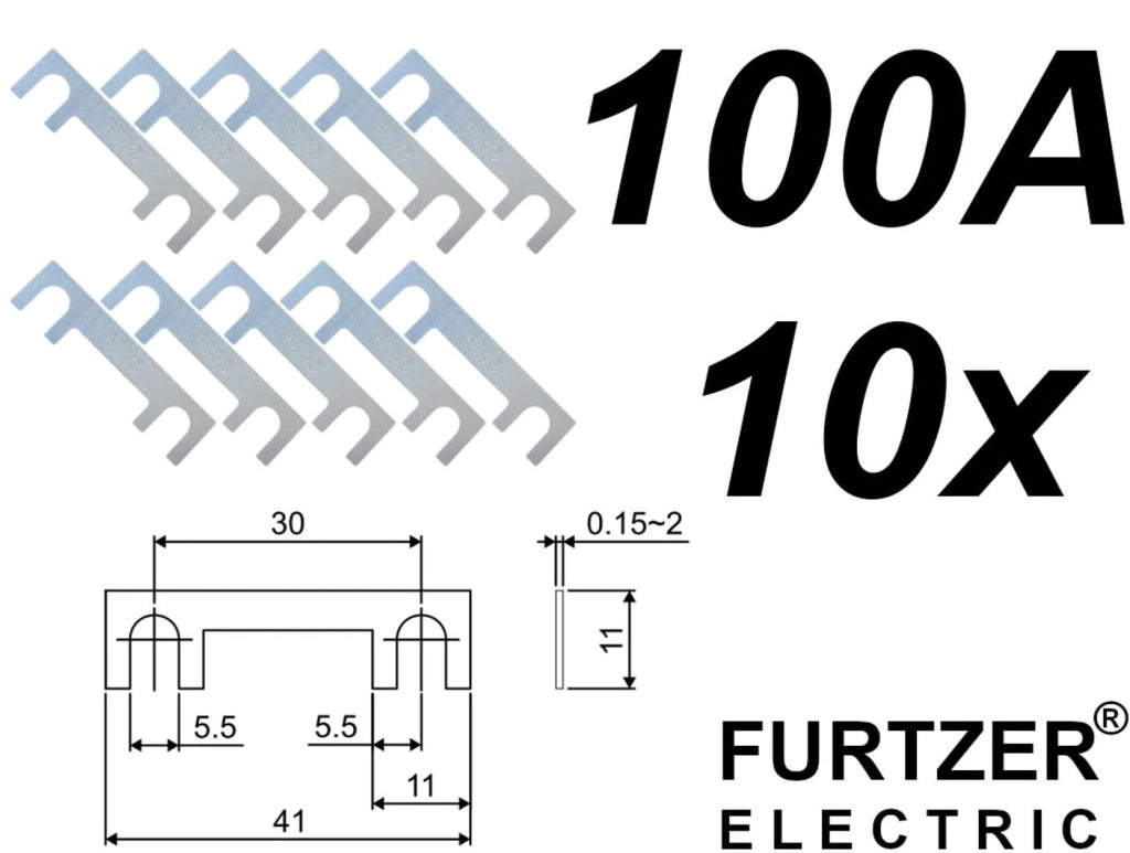 10 protezioni a fusibile da 25 a 150 A, 36 V, per veicoli commerciali