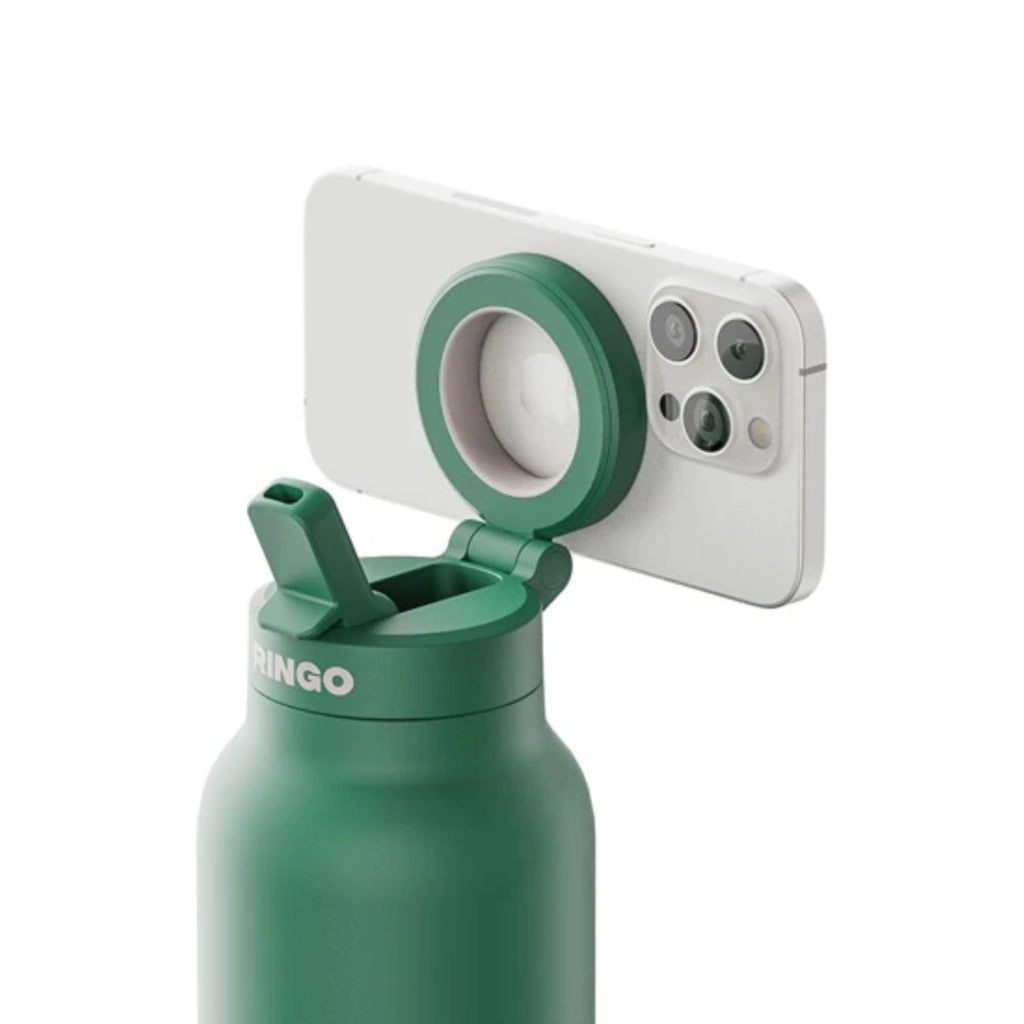 Borraccia Termica 946ml con Treppiede Magnetico e Cannuccia Pieghevole Verde Ringo
