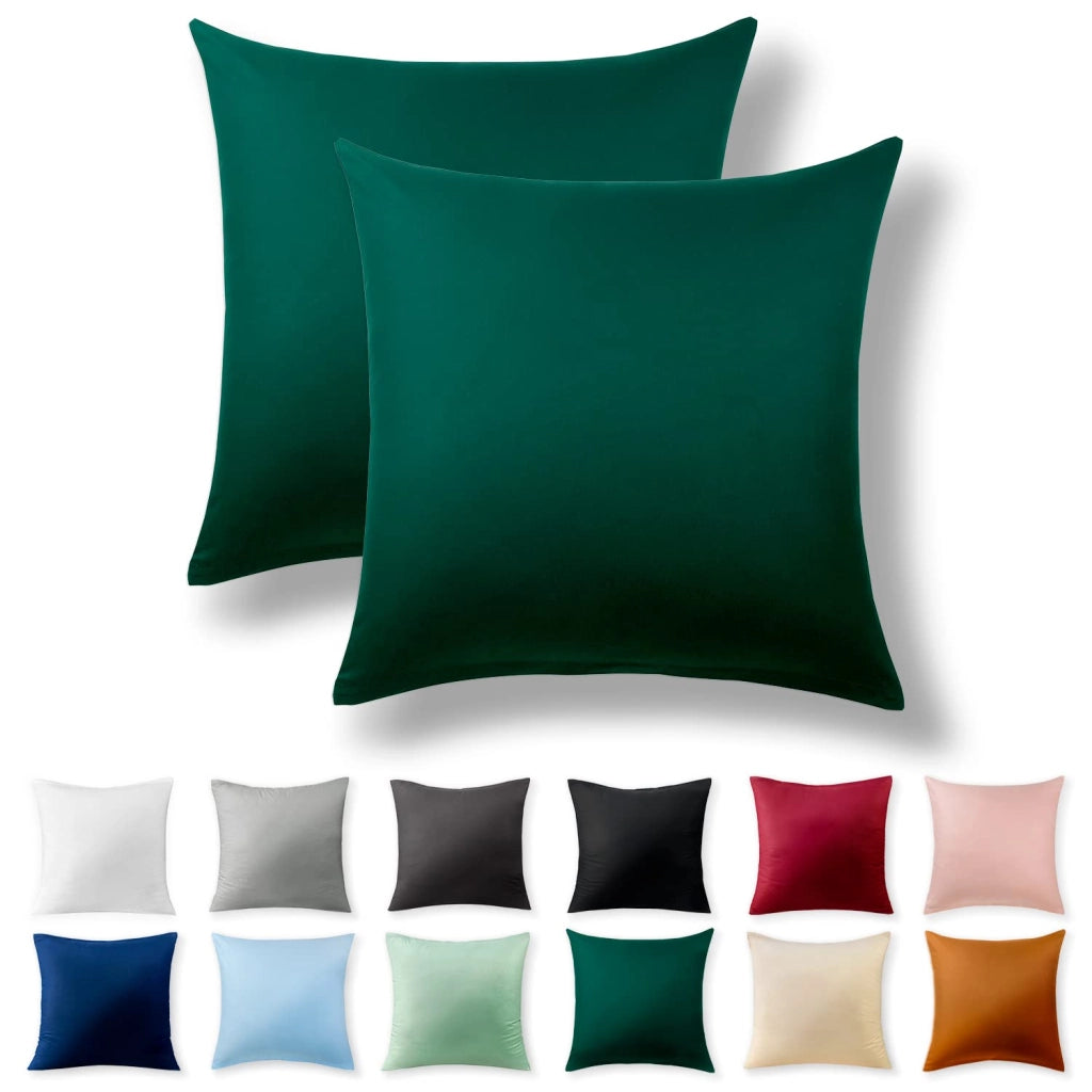 Coperte per cuscini, 60x60 cm, set da 2, 100% cotone, colore verde bosco