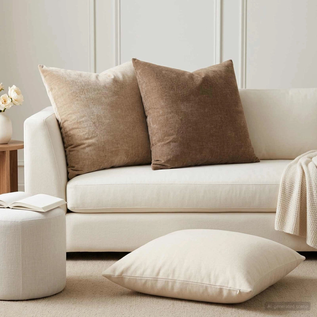 Federa 6 pz HEERLEN Marrone 80 x 80 cm Tessuto Chenille 913630