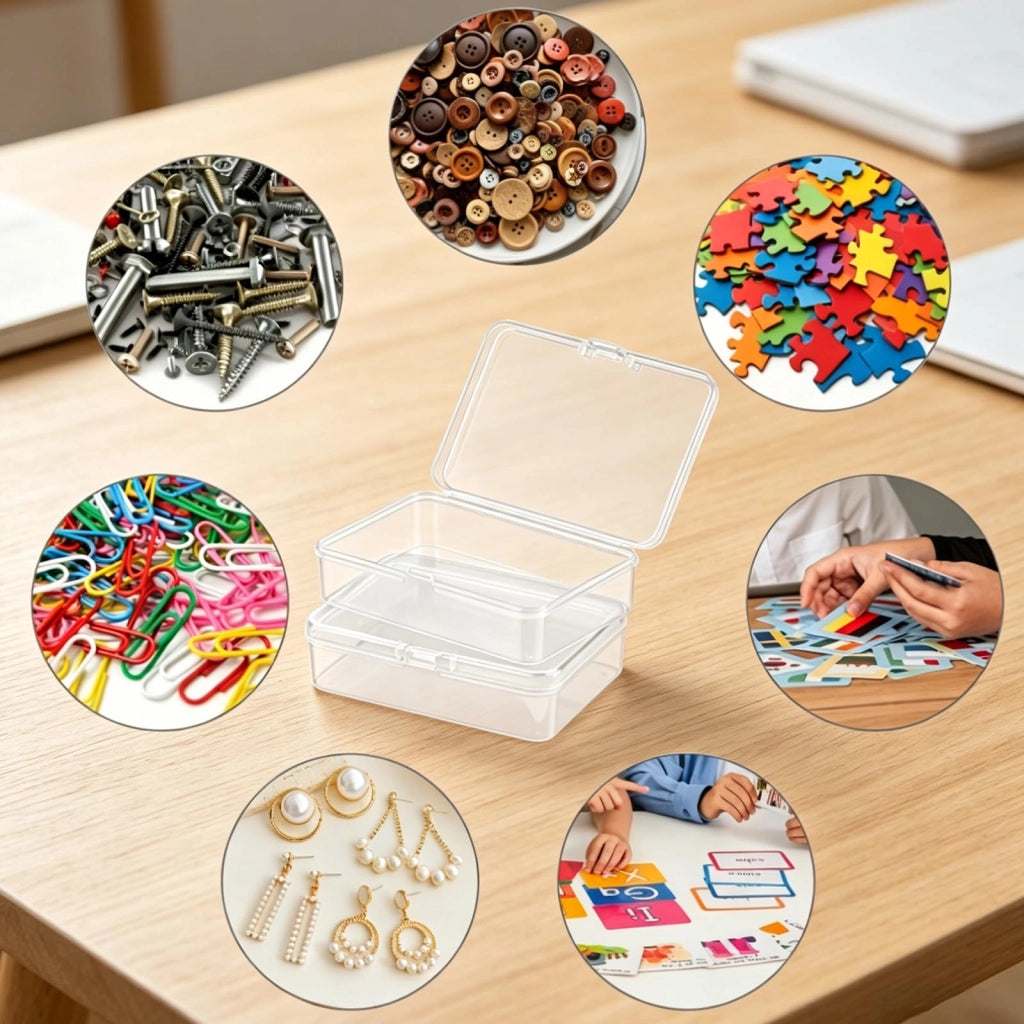 Contenitori con coperchio, 18 pezzi, dimensioni 9,5 x 6,5 x 2,5 cm, in plastica