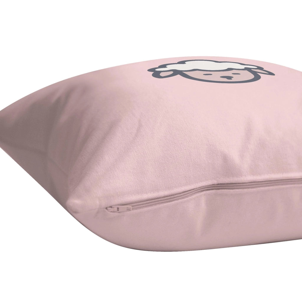 Custodia per cuscino, 60x60 cm, rosa chiaro, in poliestere, con cerniera