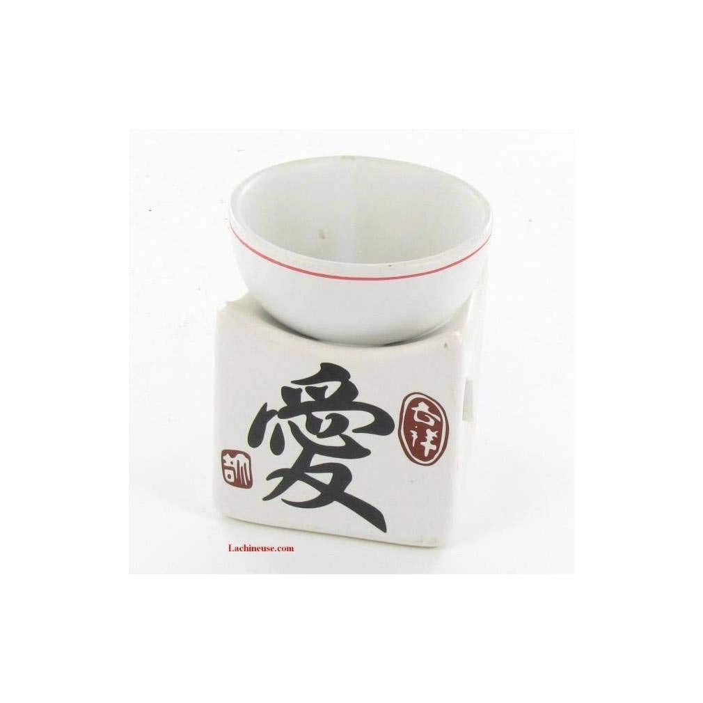Bruciatore per olio con decorazione a tema romantico, in Vetroceramica, include 10 candeline