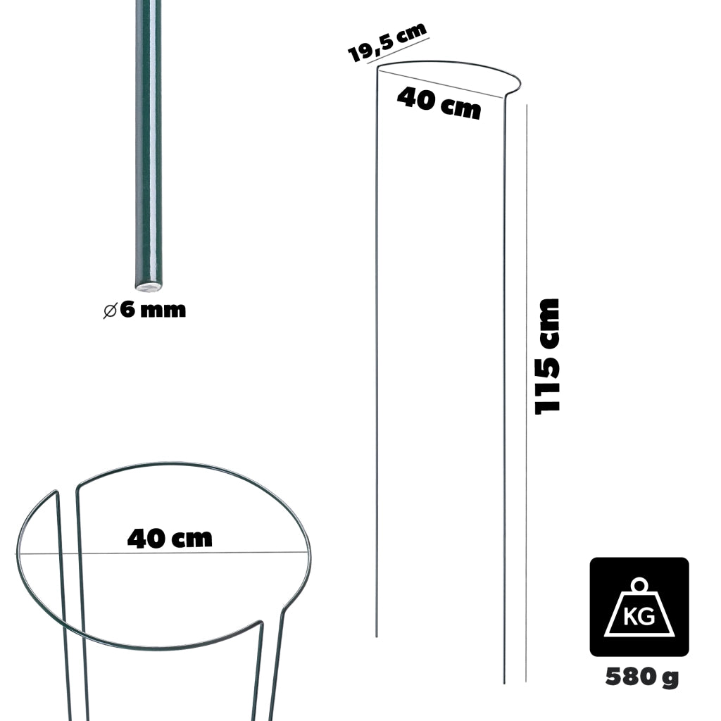 2 Supporti Semicircolari in Acciaio 115 cm