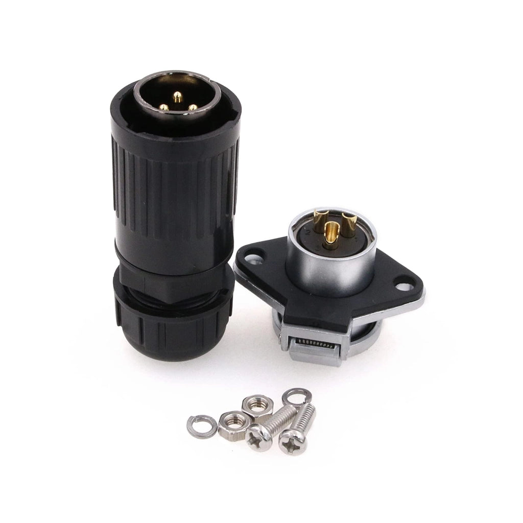 Connettore rotondo impermeabile a 3 pin, HP20, grado di protezione IP67, 30A, 500V