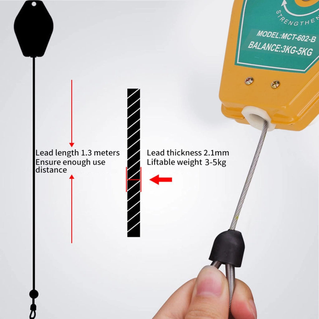 Federbalancer da 3 a 5 kg, supporto per utensili retrattile, da appendere
