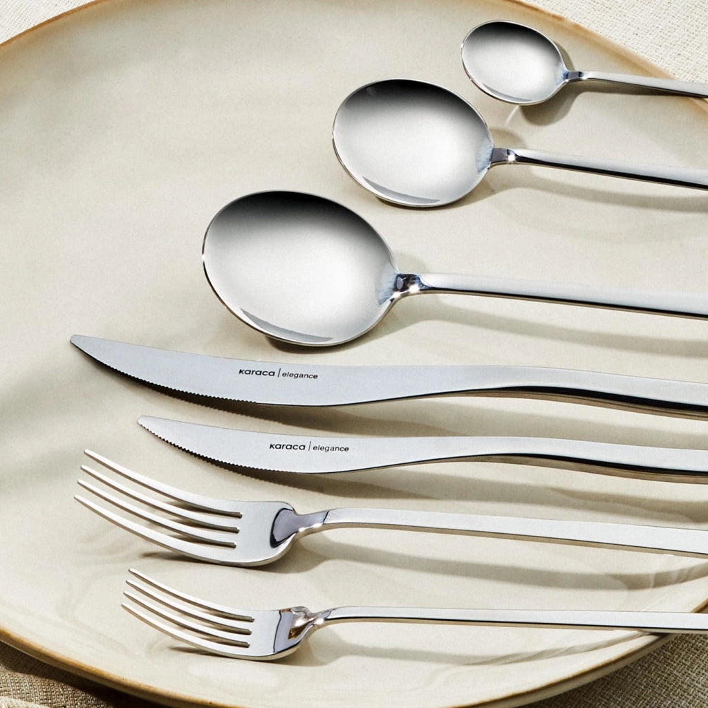 Set di posate "Elegance" da 84 pezzi, in acciaio inossidabile, per 12 persone