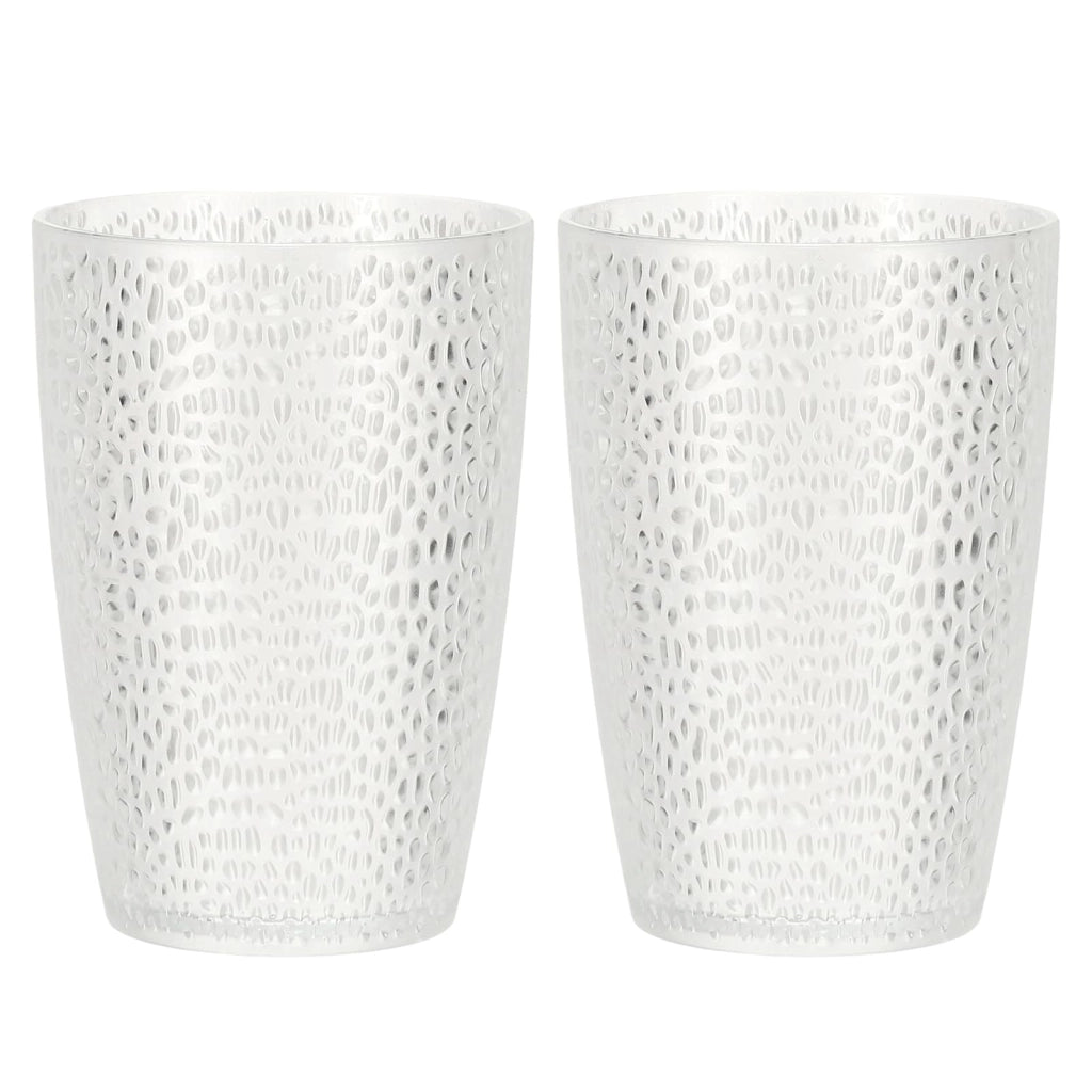 Bicchieri in plastica, set da 2, capacità 380 ml, impilabili, trasparenti