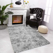 Tappeto shag morbido, 80x120 cm, grigio e bianco, forma rettangolare