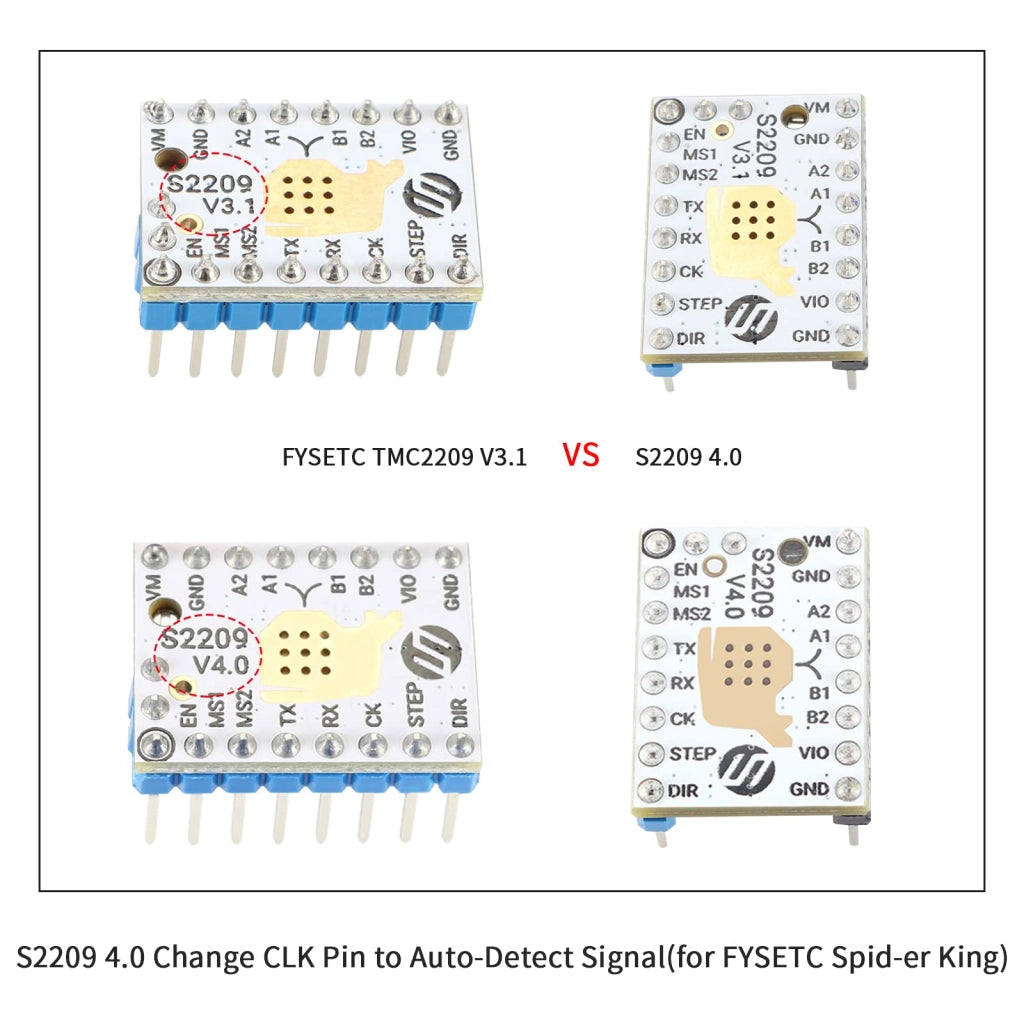 Driver per motori passo-passo TMC2209 V2.1, confezione da 5 pezzi, 256 microstep, 2,8 A, colore bianco