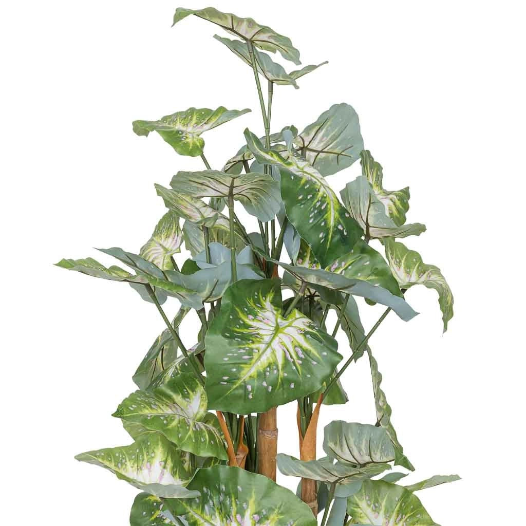 Pianta alocasia decorativa artificiale verde 65x50x150h cm
