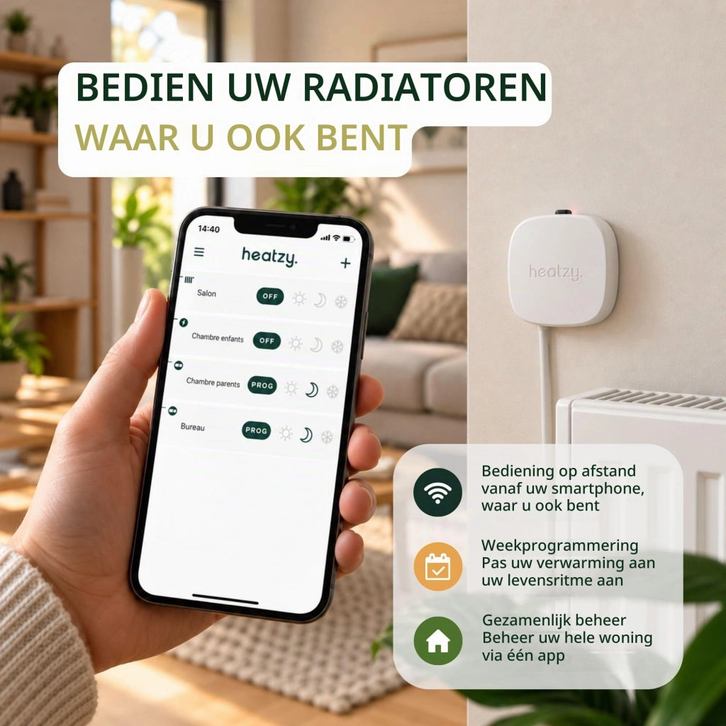 Termostato ambiente per radiatori, controllato tramite app, Wi-Fi, 230 V, bianco