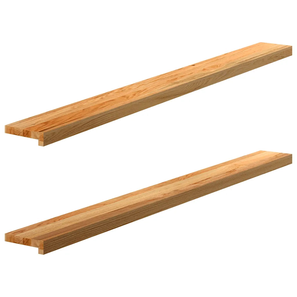 Davanzali 2 pz Marrone Chiaro 160x15x2cm Legno Massello Rovere 4009132