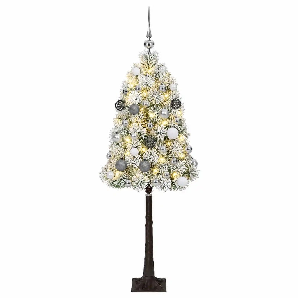 Albero di Natale artificiale con rami snodati e palline 120 cm 3466219