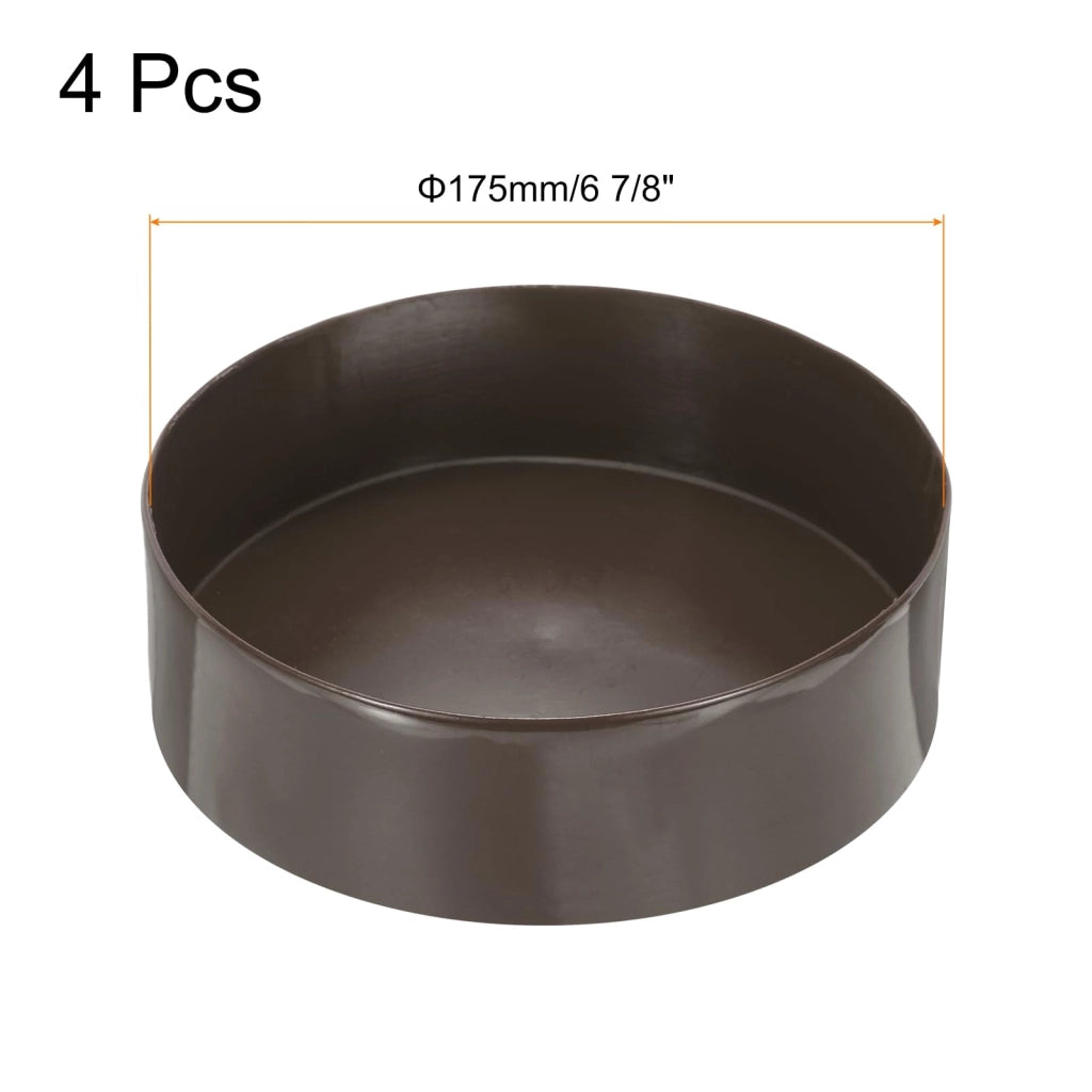 4 pezzi calotte terminali rotonde in gomma, diametro interno 175 mm, altezza 80 mm, protezione per viti in vinile, marrone