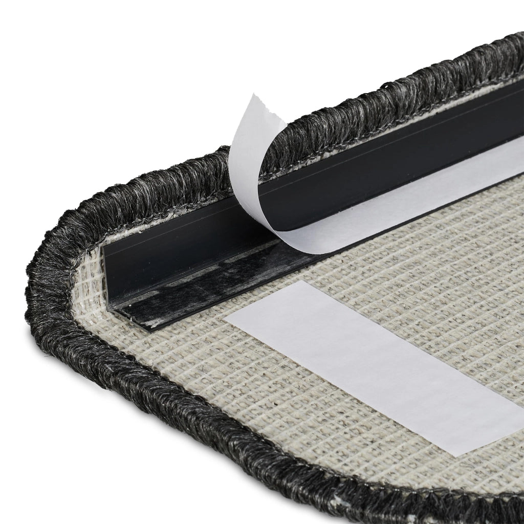 Set di 15 tappetini antiscivolo per scale, autoadesivi, dimensioni 65x24 cm, colore grigio scuro