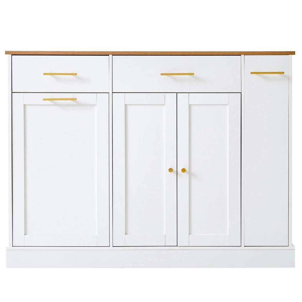 Isola cucina bianca con piano ribaltabile da 120 cm e contenitore