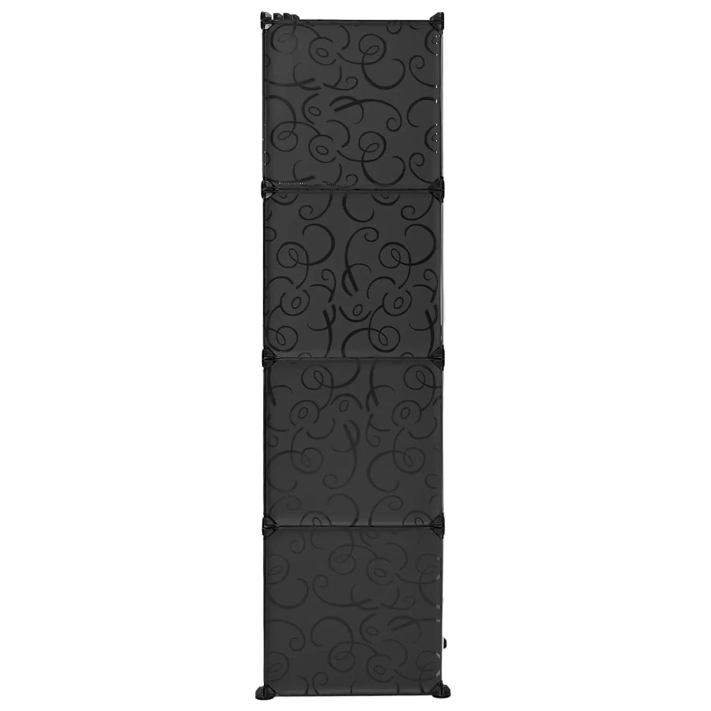 Armadio Modulare con 9 Scomparti 109x36,5x143 cm Nero e Bianco 240497