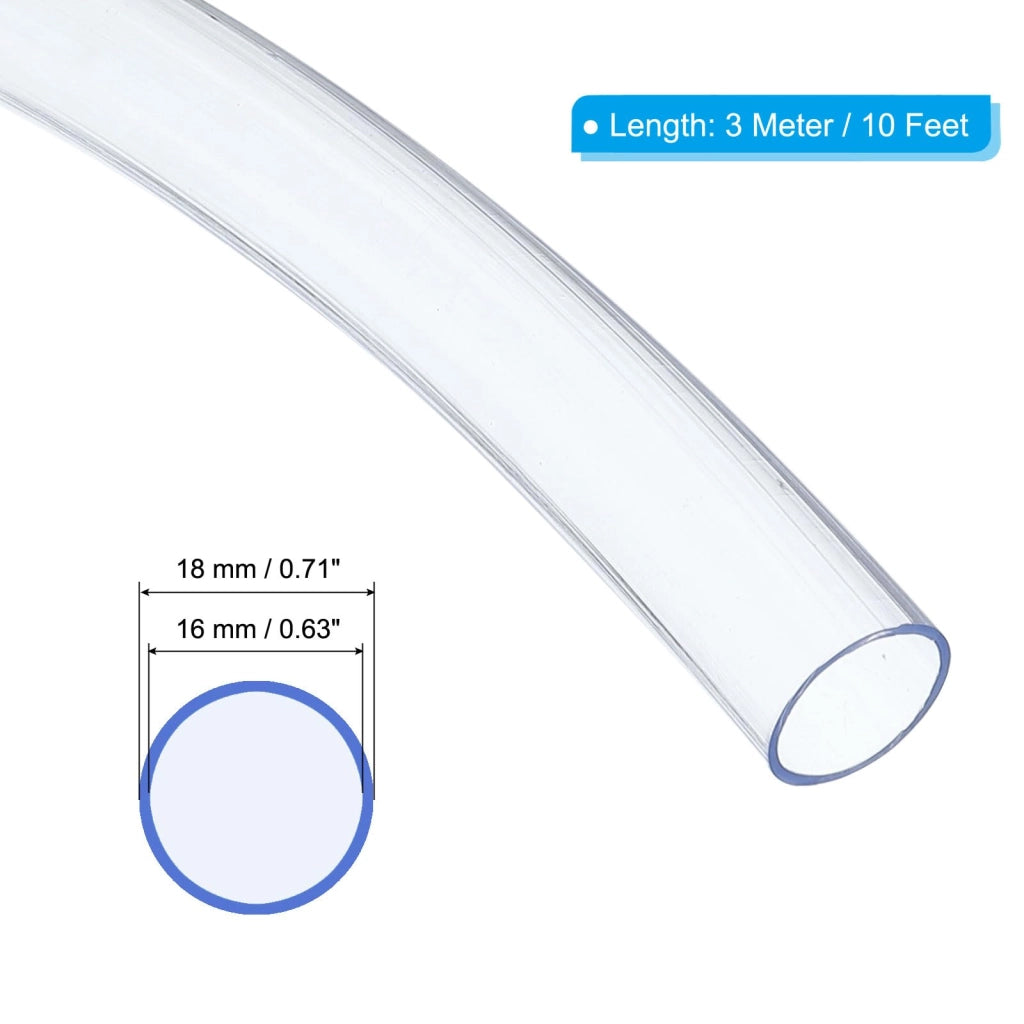 Tubo in PVC, 16x18 mm, 3 metri, trasparente, flessibile