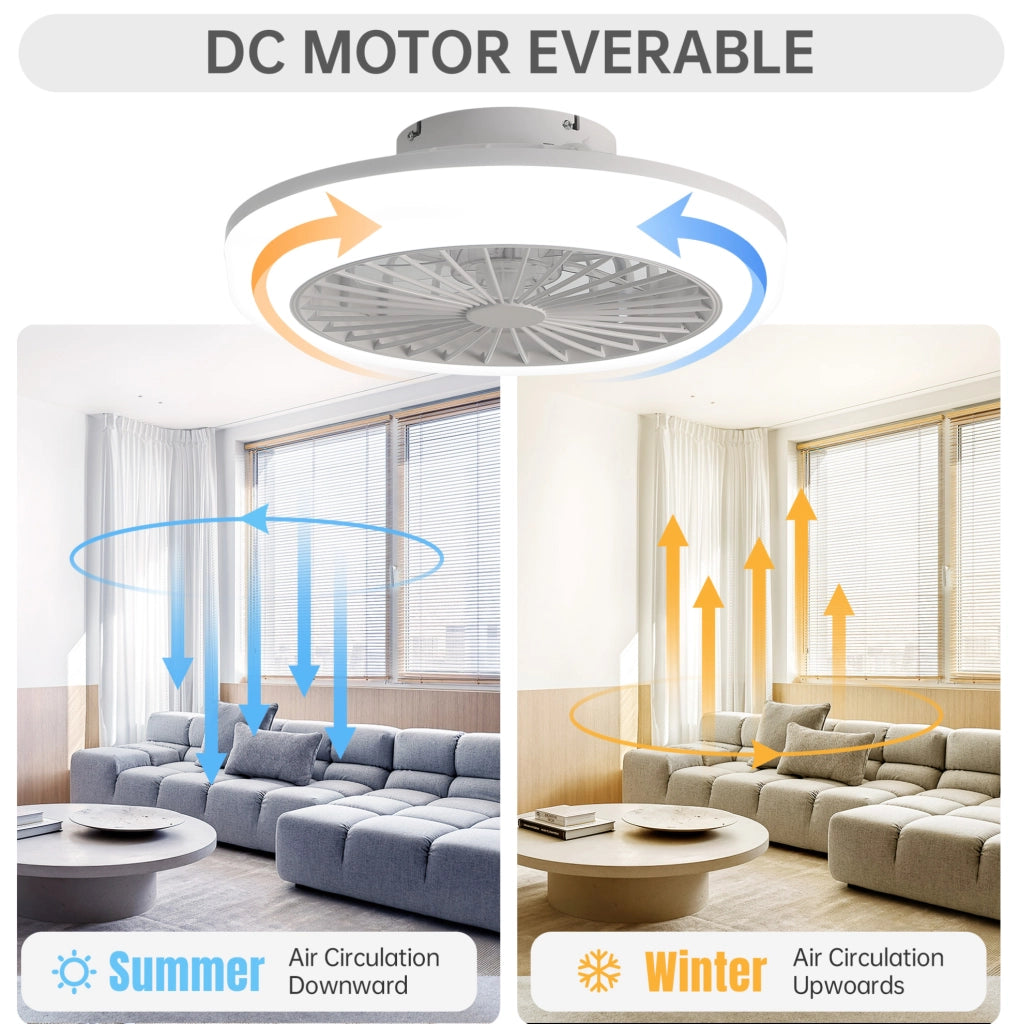 Ventilatore da soffitto bianco con luce LED 60 W e telecomando