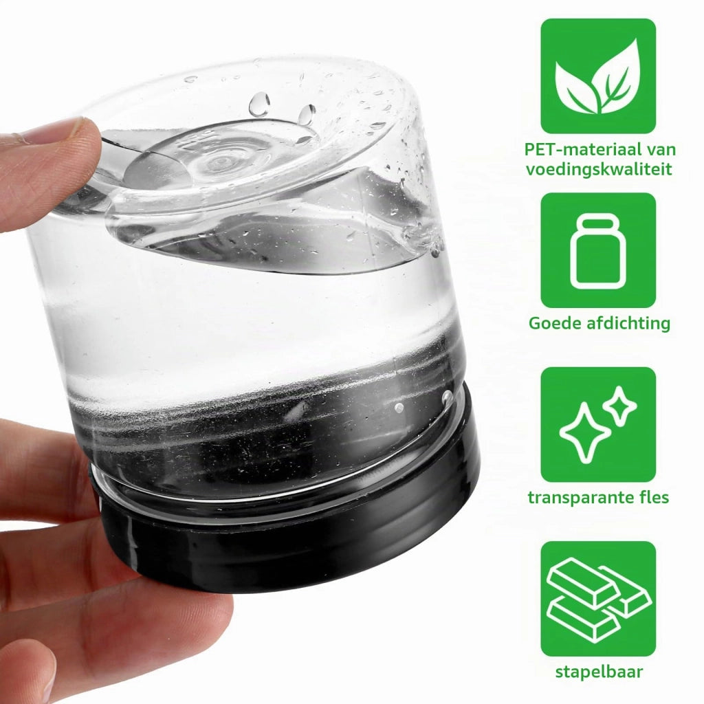Set di 20 contenitori rotondi per alimenti, capacità 180 ml, trasparenti, in plastica