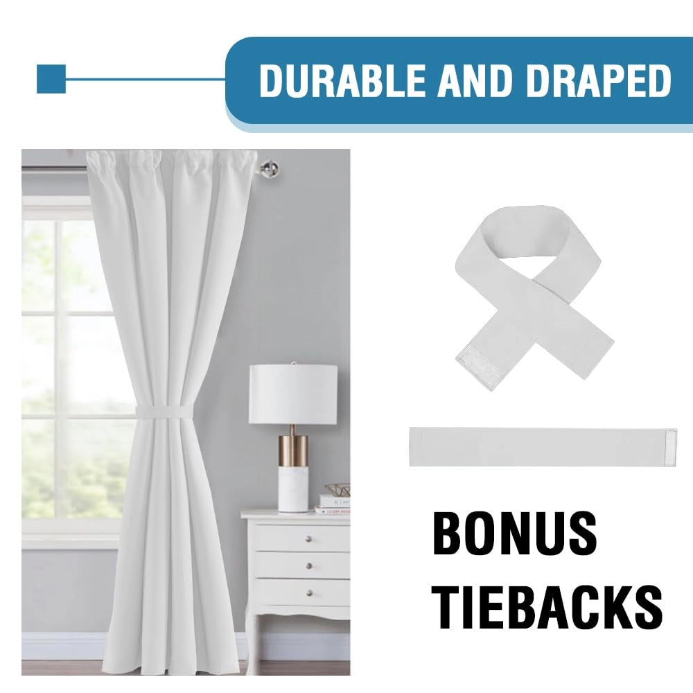 Tende oscuranti, set da 2, 132x214 cm, grigio e bianco, termiche