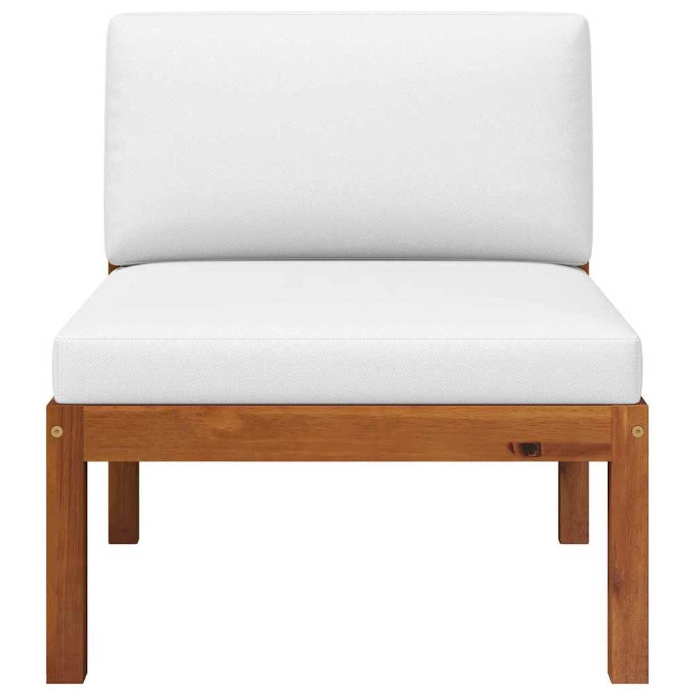 Set da giardino 2 pezzi con cuscini in legno di acacia e corda