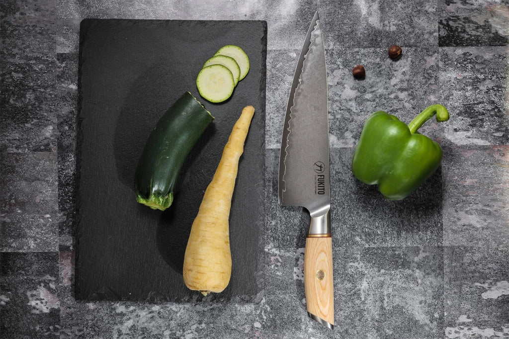 Set di coltelli da cucina da 3 pezzi, lunghezza 40 cm, acciaio inossidabile, manico in legno