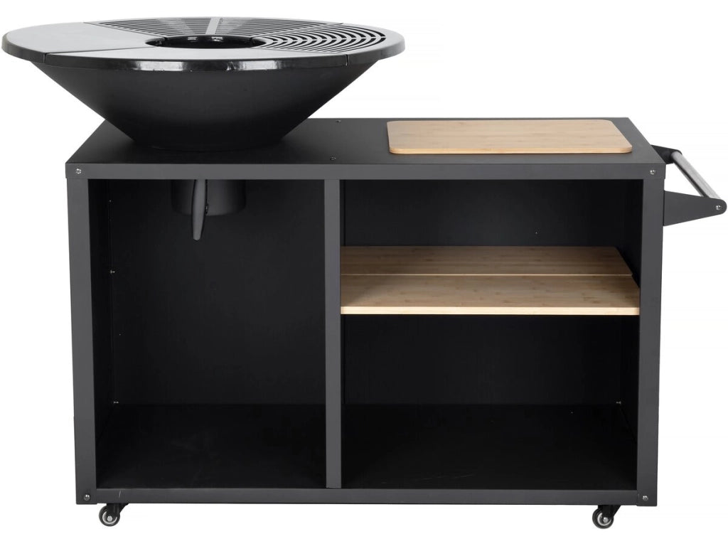 Barbecue a carbonella e legna con piastra e braciere "Maréchal" - Ø 81 cm - Nero