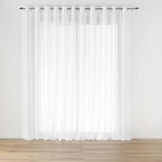 Tende con occhielli, 400x240 cm, colore bianco, effetto lino