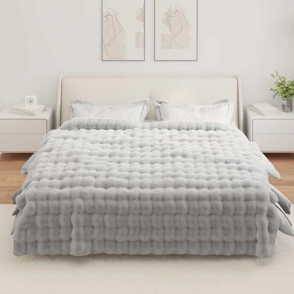 Coperta antiscivolo in sintetica di coniglio OLITE Grigio