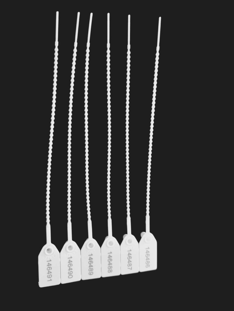 Sigilli di sicurezza da 250 mm, 1000 pezzi, numerati, in plastica