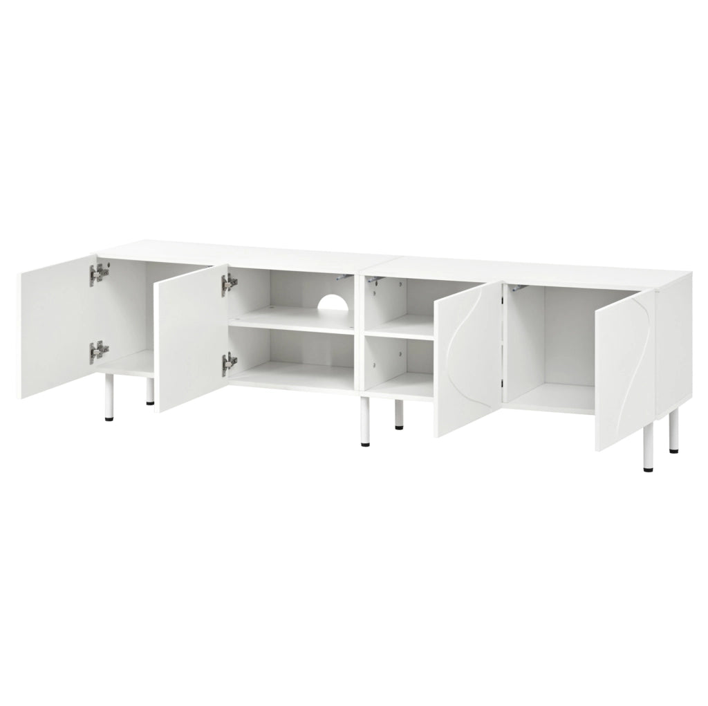 Mobile TV 170 x 35 x 50 cm bianco in MDF e truciolare, 4 ante